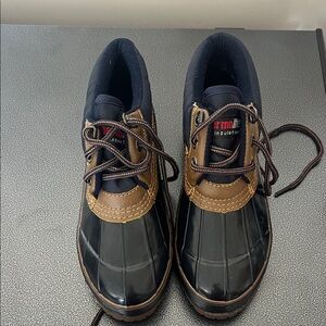 Totes Navy and Brown Insulated Duck Shoes